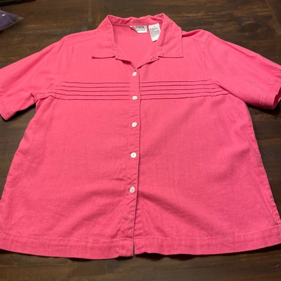Erika | Tops | Hot Pink Vintage Button Down Blouse Sz Medium